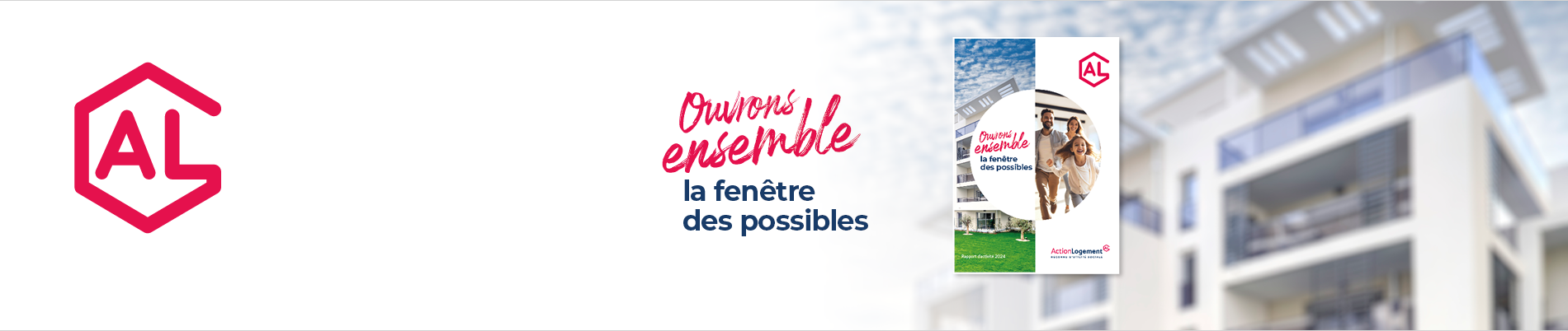 Bannière du rapport d'activité du groupe Action Logement